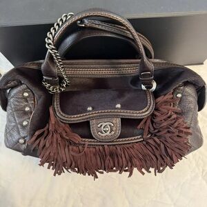 Chanel Dallas Brown Fringe Bowling Bag